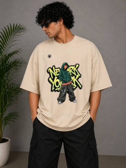 Oversized Streetwear Graphic T-Shirt – Urban Graffiti Style Cotton Tee
